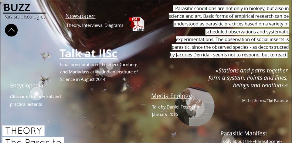 Screenshot of the i-doc Buzz as part of the multi-platform artistic research project