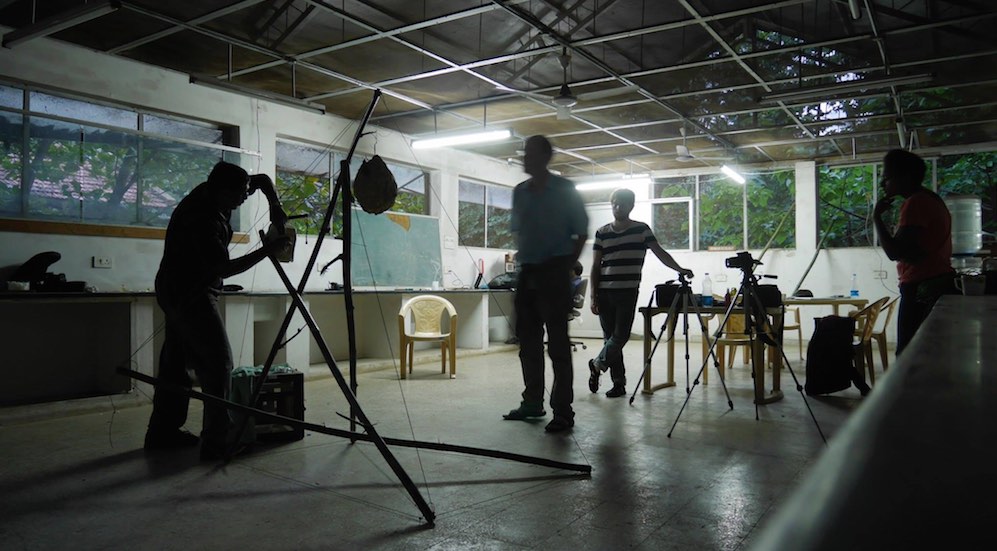 Implementing wasps in the tensegrity sculpture at the IISc